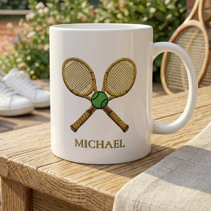 Mug Raquettes de tennis personnalisées avec votre nom 