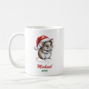 Mug Rat de compagnie de Noël personnalisé avec chapeau