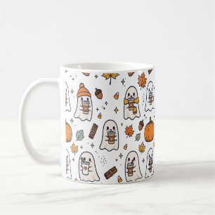Mug Raton laveur de café fantôme Citrouille Motif d'au