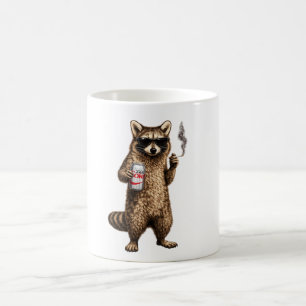 Mug Raton laveur drôle buvant une boisson diététique –