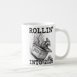 Mug Raton laveur drôle se roulant dans la poubelle de