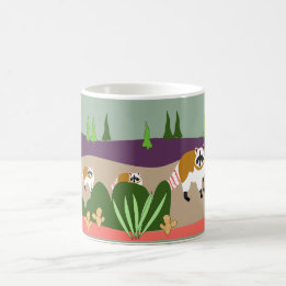 Mug Raton laveur et bébés dans la haute forêt de