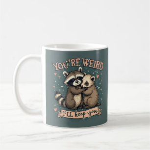 Mug Raton laveur mignon et furet s'étreignent avec cit