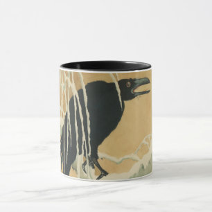 Mug Raven black bird branche vintage