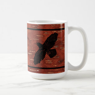 Mug Raven On Inner Birch Bark