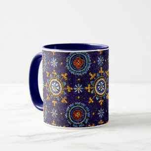 MUG RAVENNA BYZANTINE MOSAÏQUES, ÉTOILES, NUIT BLEUE S