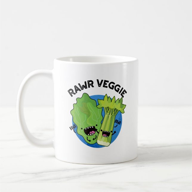 Mug Rawr Veggie Funny Food Pun (Gauche)