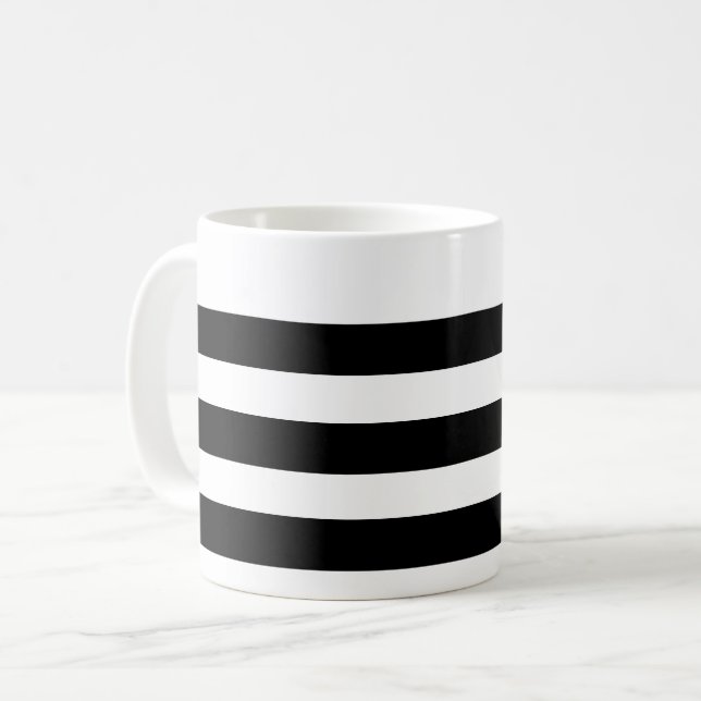 Mug rayé noir et blanc (Devant gauche)