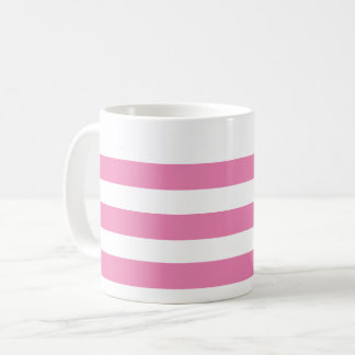 Mug rayé rose et blanc