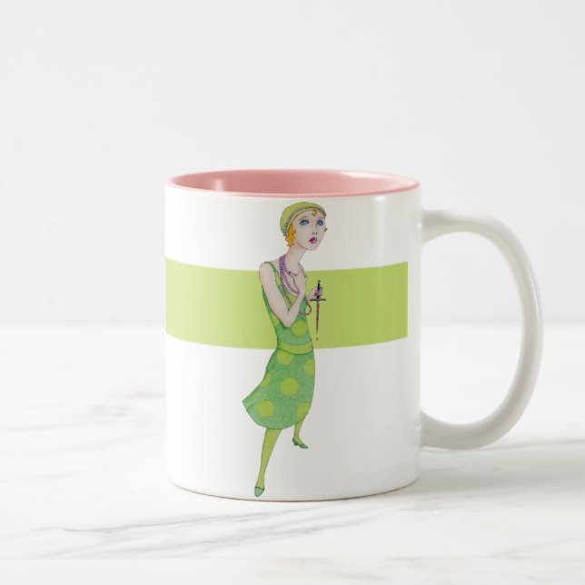 Mug rayé rose ingenue (Droit)