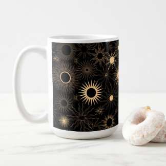Mug Rayons de soleil stylisés or rétro