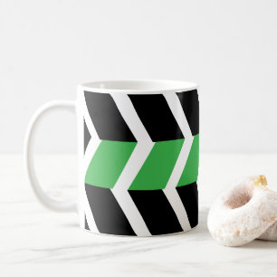 Mug Rayure Chevron Noir Vert