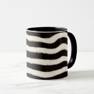 Mug Rayure de zèbre sauvage noir blanc faux fourrure
