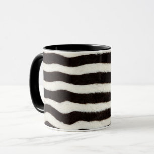 Mug Rayure Zèbre Noir Blanc Faux Fourrure Aspect
