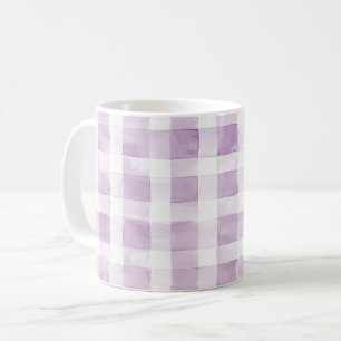 Mug Rayures à Carreaux Violettes et Blanches