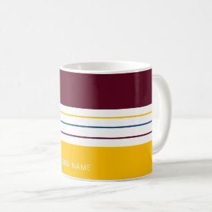 Mug Rayures ambrées jaunes automnales