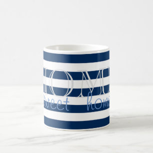 Mug Rayures Bleu Nuit Modernes , Maison Douce Maison