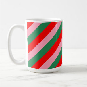 Mug Rayures de bonbons de Noël contemporaines 
