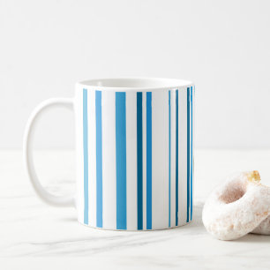 Mug Rayures de couleur de plage bleue