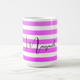 Mug Rayures de dégradé pourpre de néon personnalisées