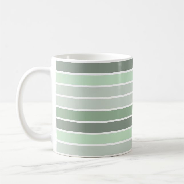 Mug Rayures de différentes teintes de vert (Gauche)
