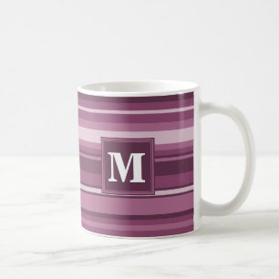 Mug Rayures de mauve de monogramme