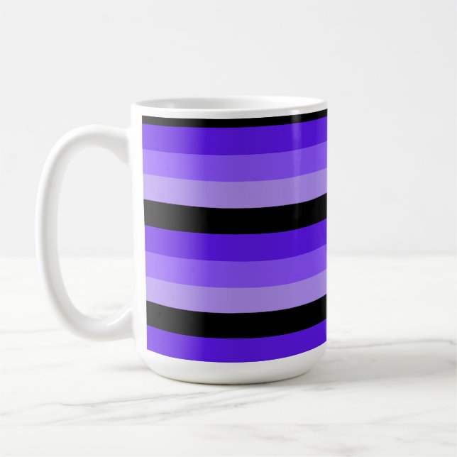 Mug Rayures de nuances de violet avec du noir  (Gauche)