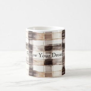 Mug Rayures écossaises marron crème