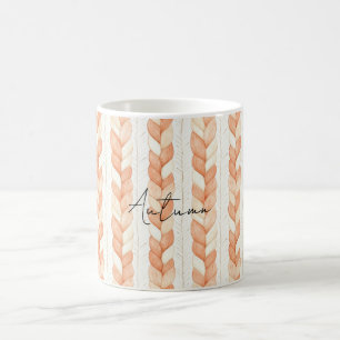 Mug Rayures en noeud de crème de pêche