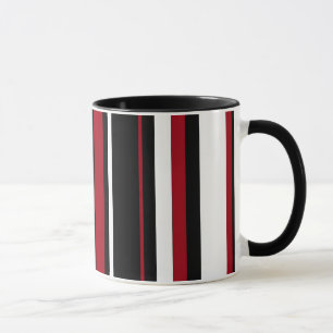 Mug Rayures en noir et blanc rouge