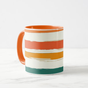 Mug Rayures horizontales de pinceau peintes abstraites