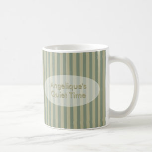 Mug Rayures kaki et beiges de temps tranquille avec