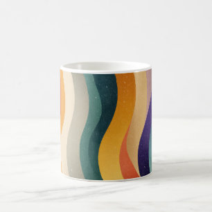 Mug Rayures ondulées rétro motif abstrait