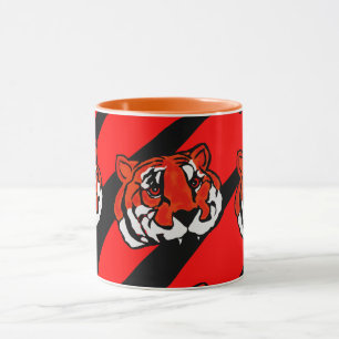 MUG RAYURES ORANGE ET NOIRE 