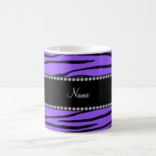 Mug Rayures pourpres nommées personnalisées de zèbre
