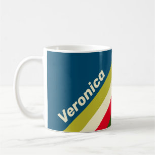 Mug Rayures Rétro Rugby avec Nom