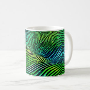 Mug Rayures vertes néon futuristes 