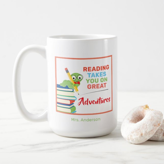 Mug Reading vous emmène sur Great Aventures Bookwort (Avec donut)