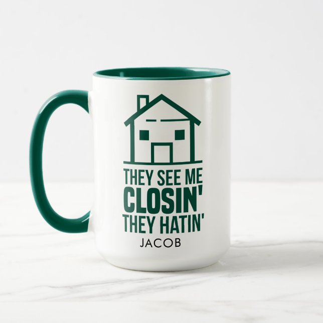 Mug Realtor Ils Me Voient Fermer Nom De L'Agent Immobi (Gauche)