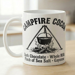 Mug Recette de cacao chaud de feu de camp art vintage