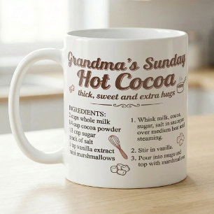 Mug Recette de cacao chaud du dimanche de grand-mère e