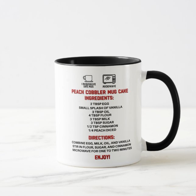 Mug Recette de gâteau cadeau parfait / pêche cobbler c (Droite)