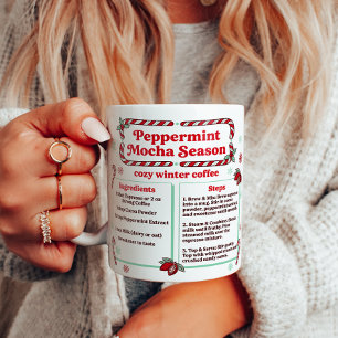 Mug Recette de Mocha à la Menthe Poivrée d'Hiver