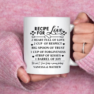 Mug Recette pour un mariage heureux, Cadeau de shower 