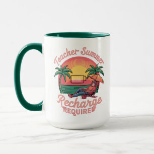 Mug Recharge d'été pour enseignants requis dernier jou