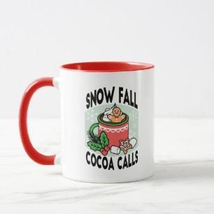 Mug Réchauffez-vous avec les appels de cacao de neige 