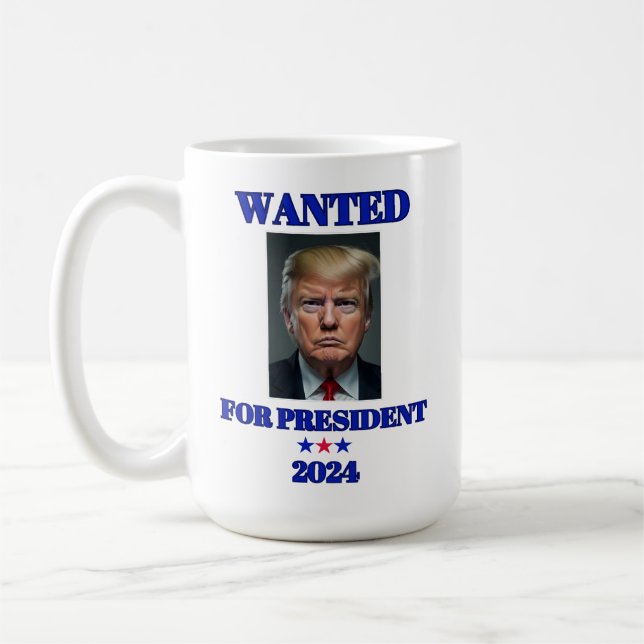 Mug Recherché pour le président Donald Trump 2024 (Gauche)