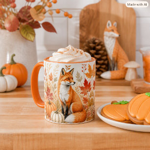 Mug Récolte d'Automne avec Renard et Citrouilles Faune