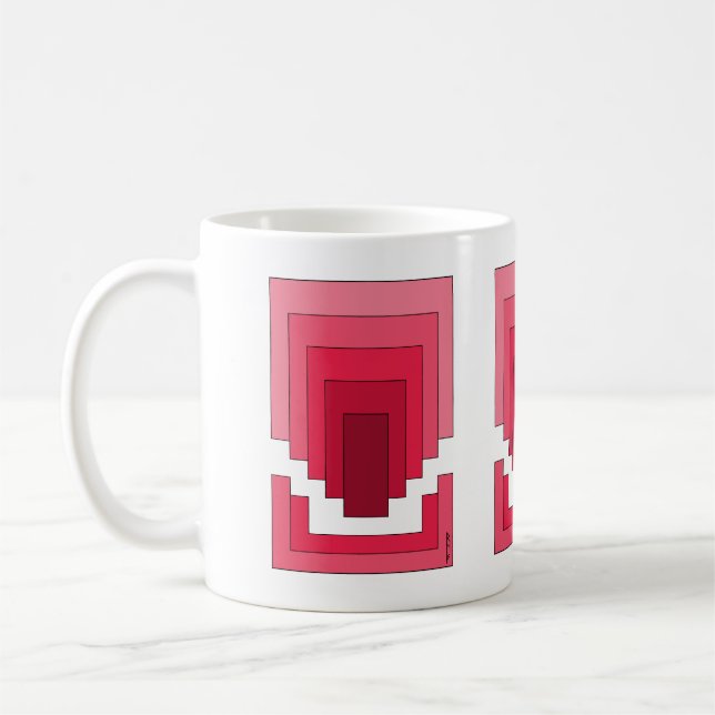 Mug Rectangle Abstrait en rouge (Gauche)