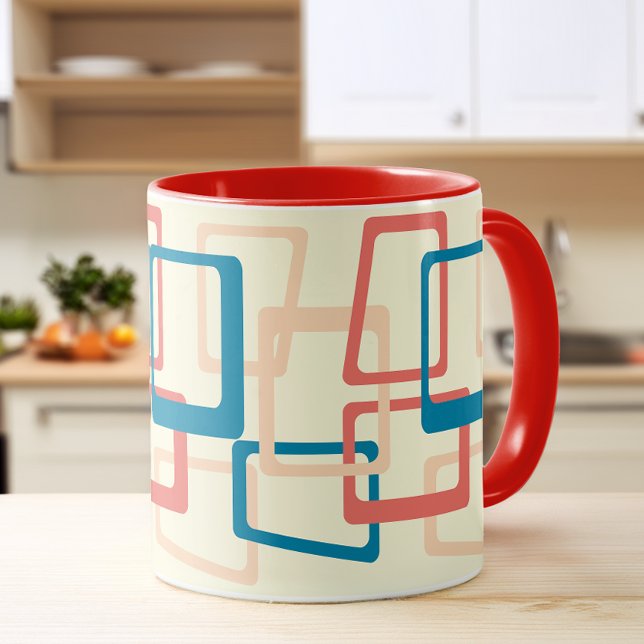 Mug Rectangles de l'ère atomique du milieu du siècle B (Créateur téléchargé)